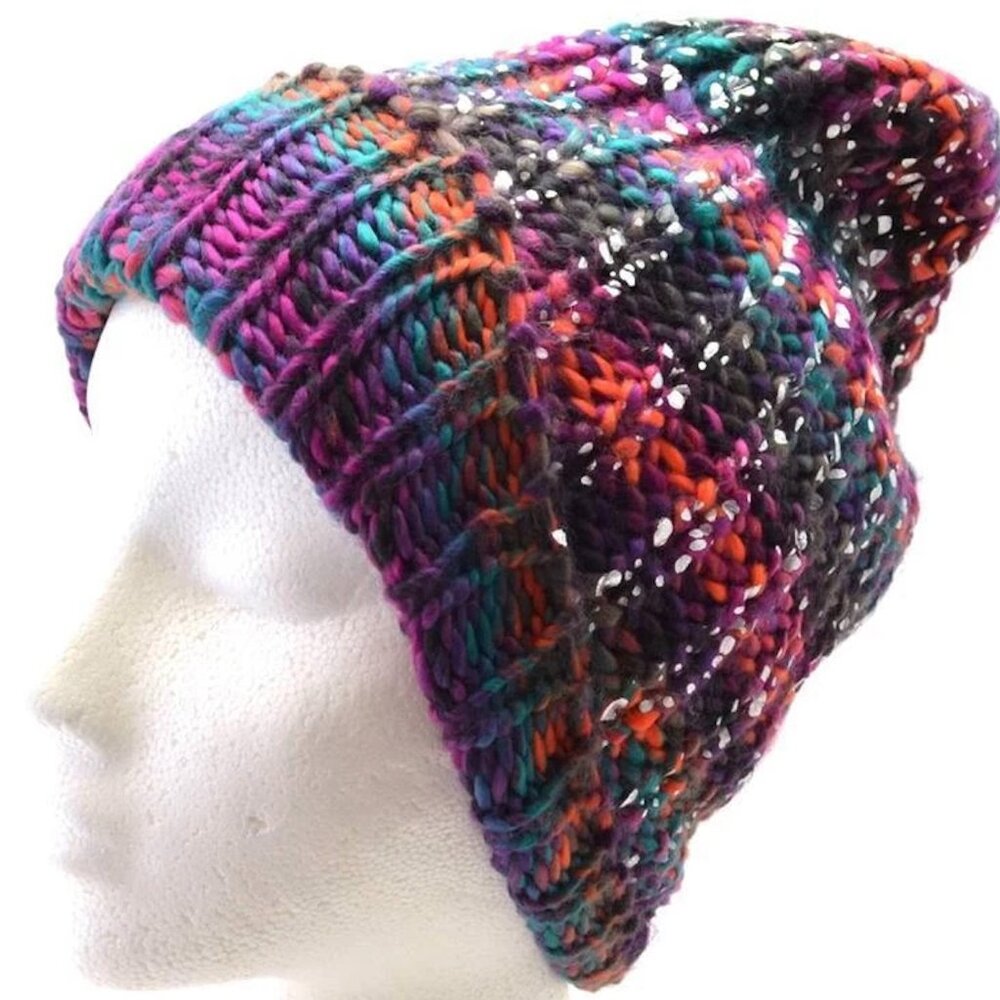 Winter Mudd Women Beanie Hat Bright Combo